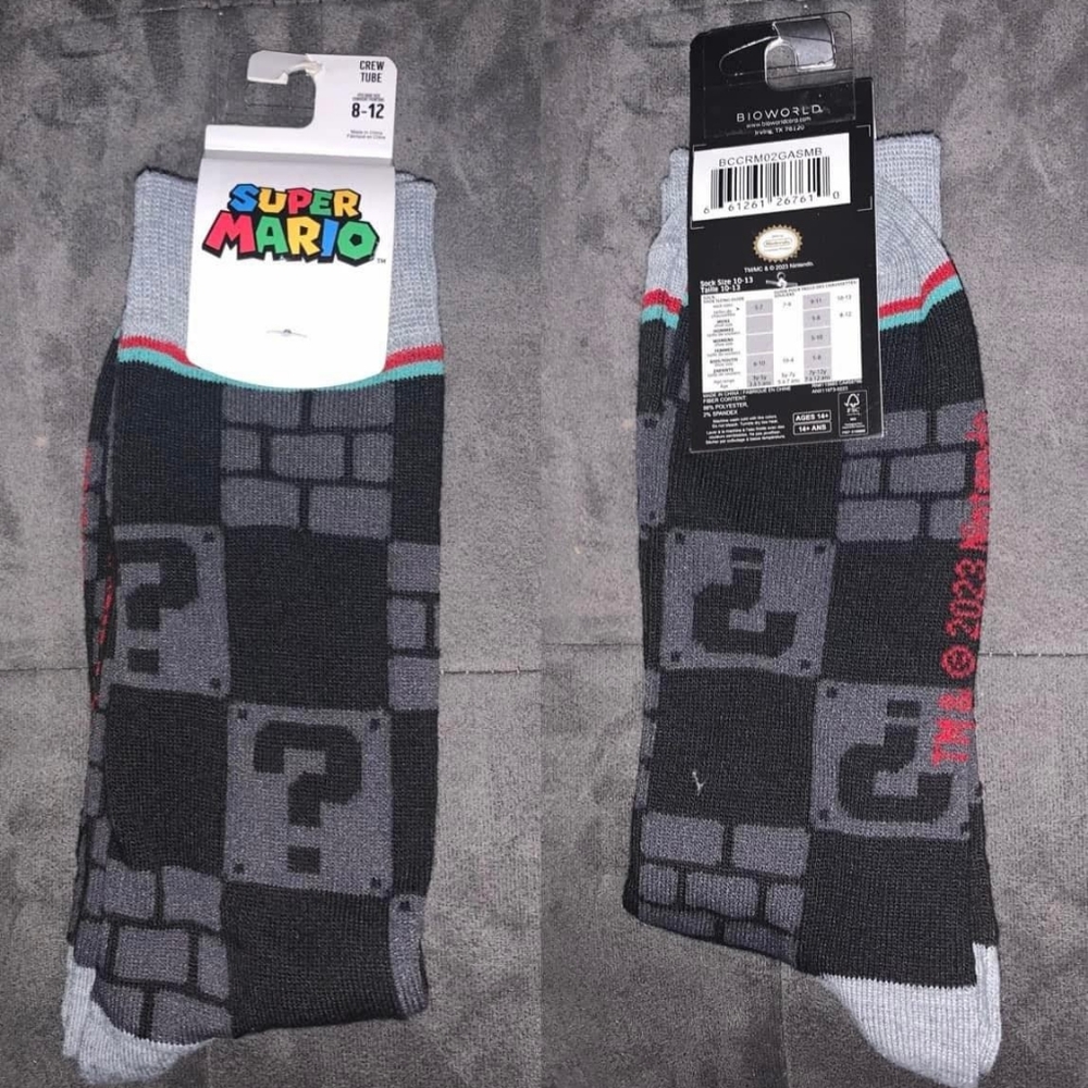 Super Mario Bros Crew Tube Sock